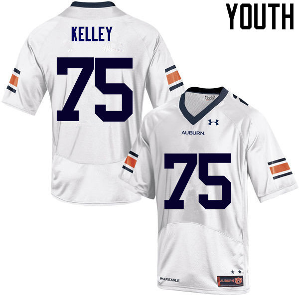 Youth Auburn Tigers #75 Trent Kelley College Football Jerseys Sale-White - Click Image to Close